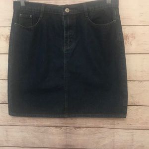 ChouYatou Womens Dark Blue Denim Short Skt L